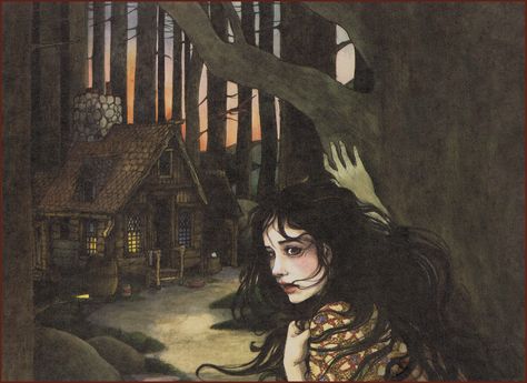 "Snow White" retold by Paul Heins, illustrated by Trina Schart Hyman, 1974 Trina Schart Hyman, Snow White Art, Sette Nani, Snow Fairy, Fairytale Illustration, Fairy Book, Fairytale Art, Folk Tales, Chiaroscuro