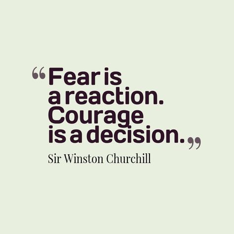 Fear is a reaction. Courage is a decision. [308 x 308] via QuotesPorn on August 22 2018 at 08:18PM Winston Churchill Quotes Funny, Sir Winston Churchill, Winston Churchill Quotes, Courage Quotes, Historical Quotes, Philosophy Quotes, Winston Churchill, Leadership Quotes, Quotable Quotes