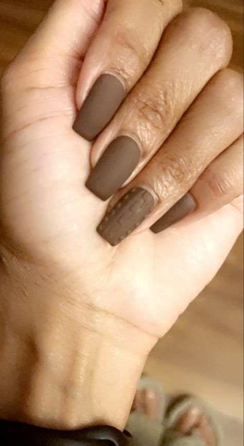 Brown Sweater Nails, Brown Matte Nails, Matte Brown Nails, Chocolate Texture, Tan Nails, Natural Acrylic, Brown Acrylic Nails, Natural Acrylic Nails, Nails Brown