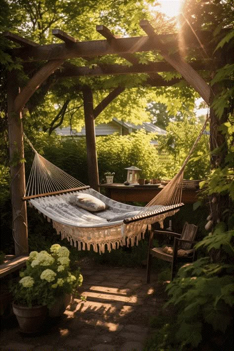 Small Backyard Projects, Stumps In Garden, Outdoor Movie Theater Ideas, Garden Ideas Pergola, Enchanting Garden Ideas, Backyard Inspo Gardens, Garden Yard Ideas Backyards, Outside Reading Area, Small Backyard Ideas Landscaping