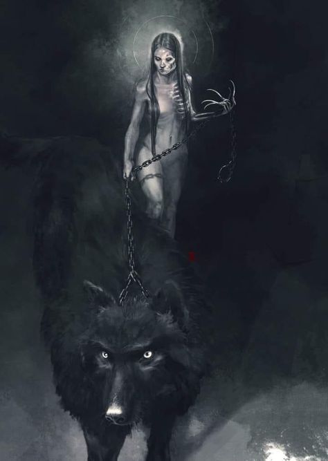 Hela Mythology, Goddess Hel Art, Hel Tattoo Norse Mythology, Hel Aesthetic, Hel Norse Mythology, Hel Norse Goddess, Goddess Hel, Hel Goddess, Guardian Dog