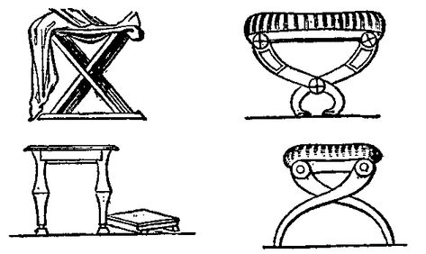 Ancient Greek diphros stool. Commonly used for traveling. Was a transient piece of furniture in the Ancient Greek home. Ancient Greek Home, Ancient Roman Furniture, Ancient Greece Furniture, Ancient Greek Furniture, Greek Furniture, Ancient Greek Furniture Sketches, Ancient Greek Motifs, Greek Antique Furniture, Ancient Greek Structures