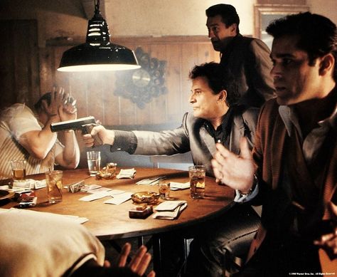 "GoodFellas" movie still, 1990.  Right (top to bottom): Robert De Niro, Joe Pesci, Ray Liotta. Goodfellas Movie, Goodfellas 1990, Joe Pesci, Gangster Films, Ray Liotta, Gangster Movies, Best Dramas, Goodfellas, Martin Scorsese