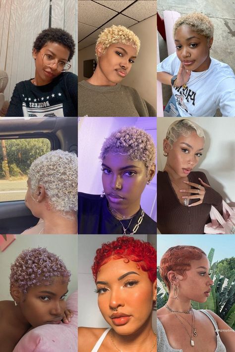 Finger waves Dyed Finger Waves, Finger Waves On Short Natural Hair, Finger Waves On 4c Hair, Finger Wave Curls, Fingers Waves, Finger Waves Natural Hair, Finger Waves For Black Women, Dyed Short Hair, Pixi Haircut