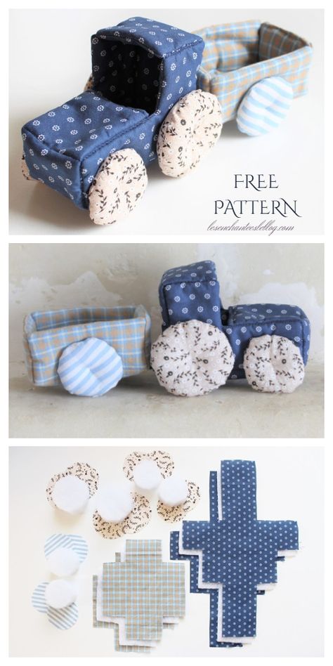 DIY Fabric Toy Tractor Free Sewing Pattern Cloth Toys Diy, Fabric Toys Diy, Felt Toys Patterns, Diy Fabric Crafts, Handmade Stuffed Animals, Baby Activity, Fabric Sewing Patterns, Sewing Stuffed Animals, Free Sewing Pattern