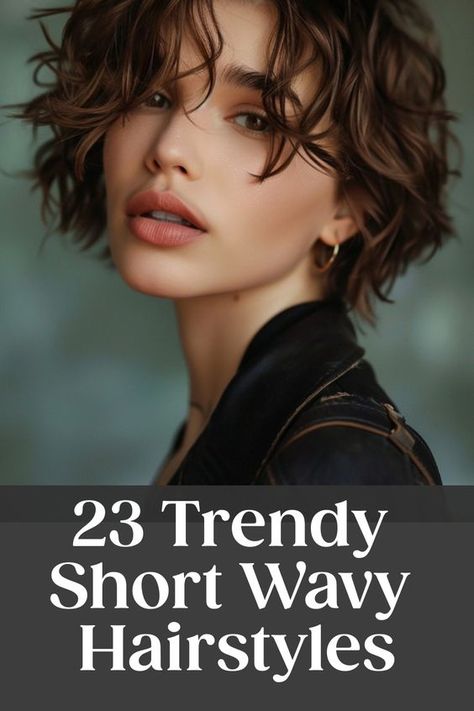 Very Short Hair Wavy Styles, Short Wavy Hairstyles For Thick Hair, Short Bob Haircuts For Wavy Hair, Chin Length Hair Curly Waves, Styles For Short Wavy Hair, Pixi Cute Short Hair Wavy, Short Naturally Wavy Hair Haircuts, Short Layered Wavy Haircuts, Short Wavy Shag Haircuts