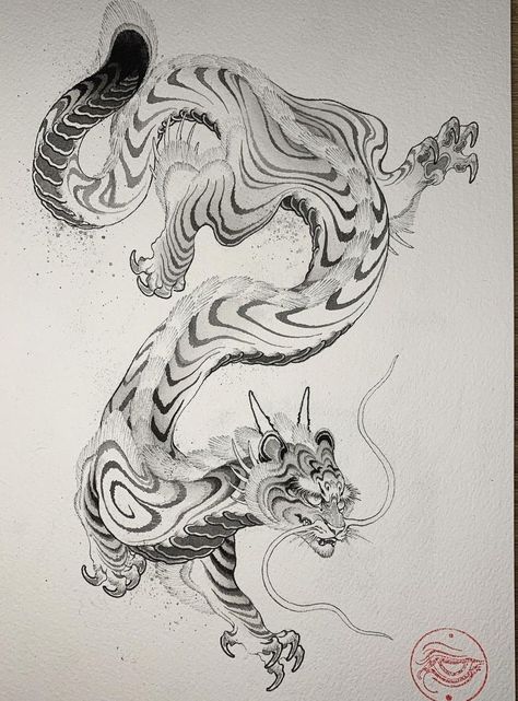 Tattoos Neck, Tiger Sketch, Tiger Dragon, Japanese Drawings, Asian Tattoos, Tattoo Portfolio, Japan Tattoo, Tattoo Project, Tiger Art