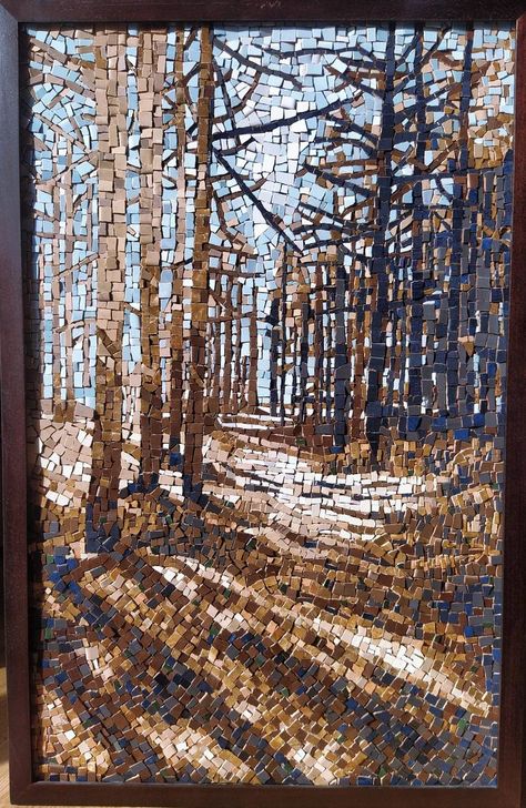 Forest Mosaic, Ceramic Collage, Mosaic Installation, Mountain Mosaic, Mosaic Landscapes, Ceramic Landscape, Abstract Installation, Collage Mosaic, Mosaic Landscape