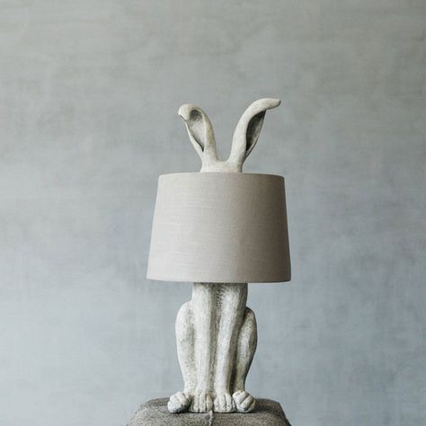 Papier Mache Lampshade, Bunny Lamp, Curiouser And Curiouser, Animal Lamp, Adorable Bunny, Lamp Lighting, Sopot, Home Search, Unique Lighting