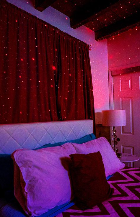 Make any room inviting with warm red sparkles! Just one or two #BlissBulbs can do the trick. • • • #blisslights #laserlights #lightbulb #homedecor #bedroomdecor #pretty #red #ruby #accent #decor #ideas #inspiration #valentinesday Dream Rooms For Teens, Red Bedroom Design, Colorful Bedding, Lighting Bedroom, Red Room, Bedroom Red, Perfect Bedroom, Red Rooms, Warm Red