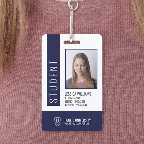 Identity Card Design Student, School Identity Card Design, Student Card Design, Identification Card Design, Id Card Ideas, Fake Identity Card, Student Id Card Template, Student Identity Card, School Id Card Template