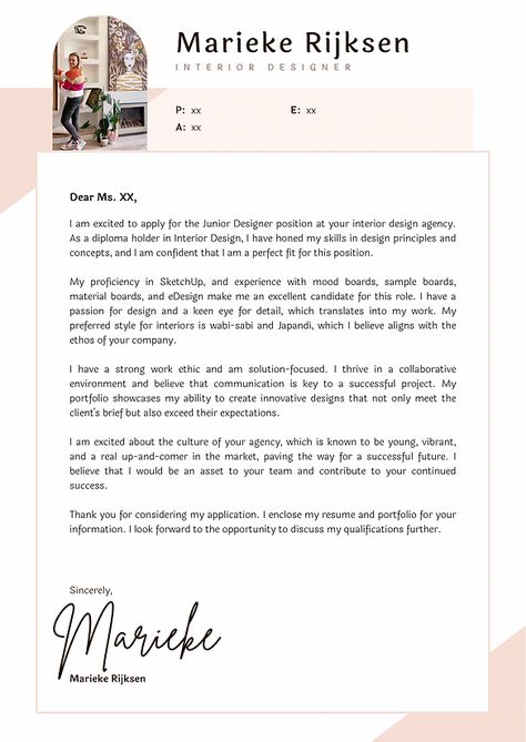 Interior Design Cover Letter, Interior Design Job, Clean Resume Design, Perfect Cover Letter, Job Letter, Interior Design Jobs, Cover Letter Design, Resignation Letter Sample, Cover Letter Tips