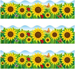 Sunflower Border Design, Board Borders Ideas Classroom Decor, Back To School Classroom Decorations, Sunflower Bulletin Board, Boarders For Bulletin Boards, Flower Bulletin Boards, Van Drawing, Batman Invitations, Boarders Designs For Projects