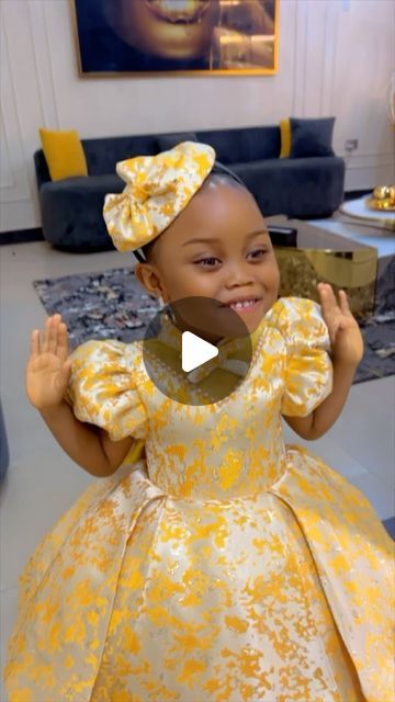 Gown Design For Girl, Gowns For Kids Girl, Bubu For Kids, Bubu Gown For Kids, Ankara Kids Dress Styles, Ankara Dress Styles For Children, Ball Gown For Baby Girl, Baby Gown Styles, Children Dress Styles