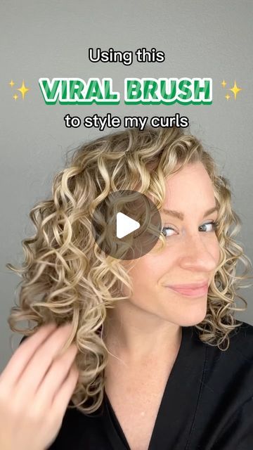 Bounce Curl Brush Tutorial, Curly Hair Brush Styling, Bounce Curl Define Brush, Curls With Brush, Brush Curls Tutorial, Brush Styling Wavy Hair, Curl Defining Brush, Bounce Curl Brush, Curl Training Wavy Hair