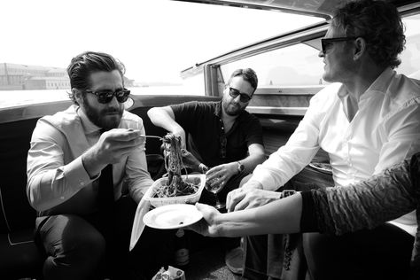 Jake Gyllenhaal, Brent Morley, and Jason Clarke in Venice heading to the <em>Everest</em> press conference. Greg Williams Photography, Eating Pasta, Jason Clarke, Greg Williams, Johnny Depp And Amber, The Danish Girl, Instagram Snap, Venice Film Festival, Jake Gyllenhaal