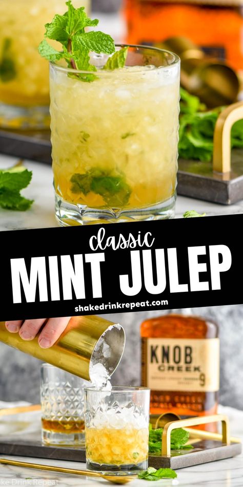 We are off to the races with this refreshing, iconic Mint Julep recipe. Our perfect ratio involves only a few ingredients and can be enjoyed all year long. Shake Drink, Julep Recipe, Mint Julep Recipe, Off To The Races, Mint Recipes, Shakes Drinks, Teddy Roosevelt, Mint Sprig, Bourbon Cocktails