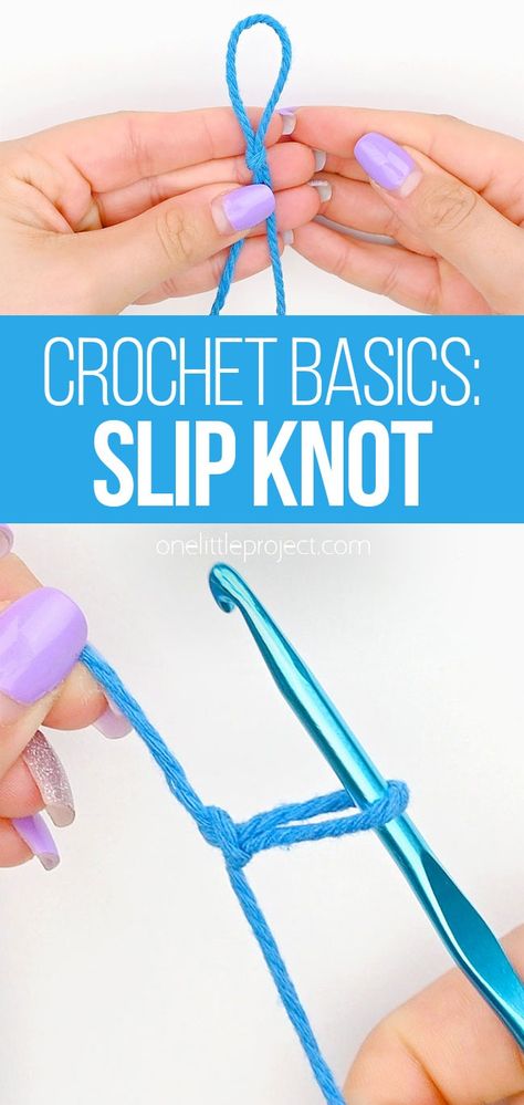 Crochet Basics: Learn how to tie a slip knot! This simple crochet (and knitting!) technique is an easy way to anchor your yarn to your hook. Whether you're a crochet beginner or an experienced crocheter looking for a refresher, our simple step-by-step photo and video tutorials for how to make a slip knot are SO EASY to follow! Have fun mastering this crochet basic before moving on to the next steps in your crochet project. Tie A Slip Knot, Slip Knot Crochet, How To Start Crochet, Left Handed Crochet, Beginning Crochet, Crochet Dinosaur Patterns, Crochet Beginner, Slip Knot, Diy Crafts For Adults