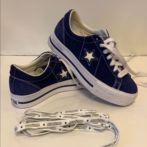 Dark Blue Converse, Dr Shoes, Converse Star, Blue Converse, Shoe Wishlist, Shoes Converse, Converse One Star, I'm With The Band, Shoe Inspo