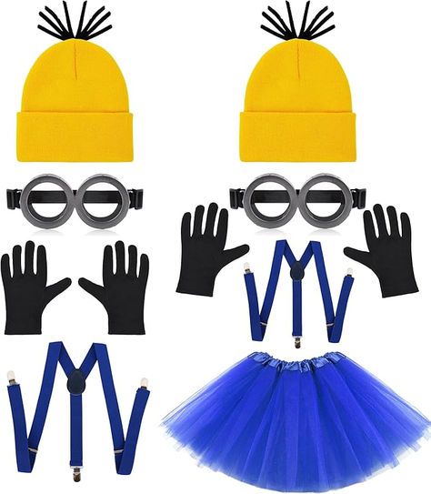 Minion Costume Accessories for Adult Couples Adult Minion Costume Diy, Easy Minion Costume, Minion Diy Costume, Minion Costumes Diy, Minion Costumes Women's, Adult Minion Costume, Costume Minion, Minions Costume, Diy Minion Costume