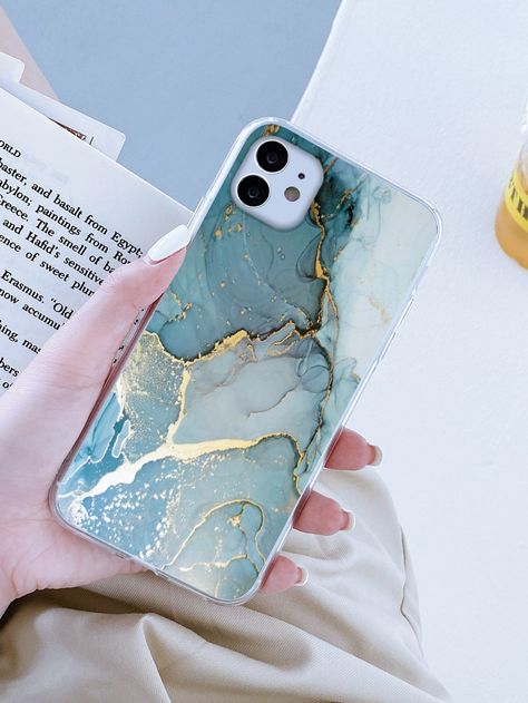 Multicolor    TPU Marble Phone Cases Embellished   Phone/Pad Accessories Mobile Cover Resin Art, Resin Cover Phone, Mobile Cover Design Phone Cases, Resin Case Phone, Resin Phone Case Ideas, Resin Art Phone Case, Mobile Case Design, Diy Resin Phone Case, Resin Phone Case