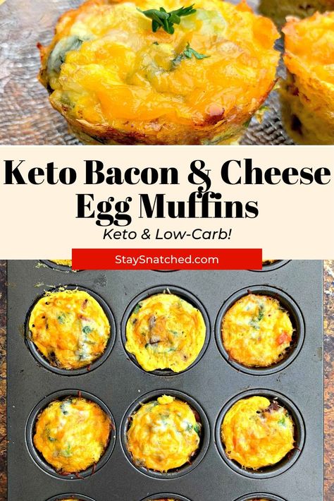 Bariatric Breakfast, Low Carb Egg Muffins, No Carb Breakfast, Keto Egg Muffins, Keto Breakfast Muffins, Keto Board, Breakfast Bacon, Keto Breakfasts, Keto Bacon