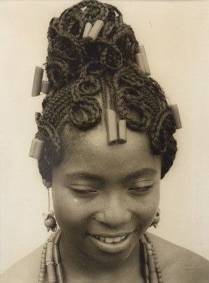 Untitled, from the series Hairstyles (2014-23) Series Hairstyles, Nigeria Africa, Traditional Hairstyle, Hair Styles 2014, Silver Print, Gelatin Silver Print, African Braids, Hair Reference, African Hairstyles