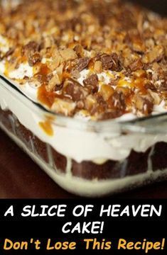 Slice Of Heaven Cake, Heaven Cake Recipe, Heaven Cake, Recipes Using Cake Mix, Dessert Oreo, Cake Mix Desserts, Food Chocolate, Slice Of Heaven, German Chocolate Cake