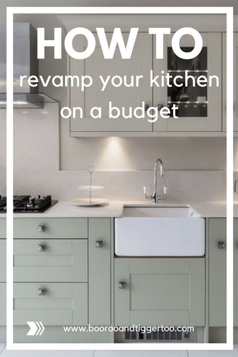 How to Revamp Your Kitchen on a Budget | Boo Roo and Tigger Too  Installing a whole new kitchen can be an expensive and often unnecessary endeavour, so opt for low-cost updates. Why rip out the cupboards when you can simply replace the doors and fit them into the existing framework? To revamp your kitchen on a budget, prioritise what you need and apply a bit of DIY work to the rest of the kitchen. This way, you can save those precious pennies to buy that cooker grill you’ve always wanted… Diy Kitchens Uk, Kitchen Revamp On A Budget, Cupboards Ideas, Kitchen Interior Ideas, Kitchen Revamp, Update Kitchen Cabinets, Kitchen Cupboard Doors, Kitchen Range Hood, Cabinet Remodel