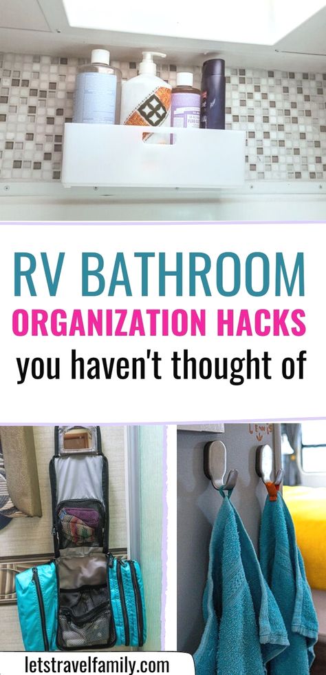 #storage #storageideas #diystorage Camper Bathroom Hacks, Camper Bathroom Organization Ideas, Travel Trailer Bathroom Organization, Small Camper Bathroom Storage Ideas, Camper Bathroom Storage Ideas, Small Camper Bathroom Ideas, Bathroom Camper Ideas, Diy Rv Storage Ideas, Camper Towel Storage