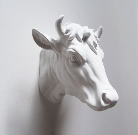 Taurus, Faux Taxidermy, Faux Cow Head, Cow Head, Kitchen Wall ... Faux Animal Head, Farm Animals Decor, Cow Kitchen, Anatomy Sculpture, Bull Art, Cow Face, Bull Head, Cow Head, Faux Taxidermy