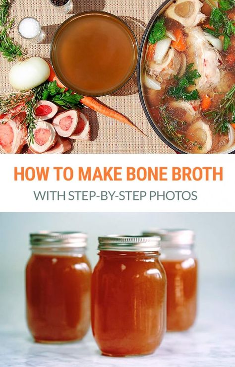 How To Make Beef Bone Broth (recipe with step-by-step instructions) | Whole30, Paleo, Gluten-free & Keto. Very Nutritious #bonebroth #broth #realfood #whole30 #nutrition Beef Bone Broth Recipe, Nutrition Day, Dr Kellyann, Making Bone Broth, Ancestral Nutrition, Diy Foods, Bone Soup, Homemade Bone Broth, Keto Eating