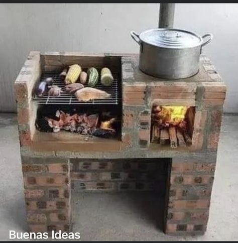 Outdoor Cooking Fireplace, Outdoor Grill Diy, Brick Grill, Brick Bbq, Diy Grill, Outdoor Barbeque, Desain Pantry, Outdoor Kitchen Decor, Outdoor Kitchen Plans