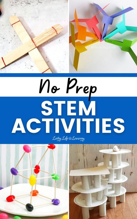 If you are searching for an easy and affordable homeschool activity for your kids at home, these no prep stem activities will surely keep them engaged and having fun while learning about science, technology, engineering and math without breaking the bank! Fun Stem Activities For Preschool, Stem Afterschool Activities, Group Stem Activities For Kids, Reading Stem Activities Elementary, Fourth Grade Stem Activities, Fun Stem Activities For Middle School, Cheap Stem Activities Elementary, Homeschool Stem Activities, Stem 3rd Grade