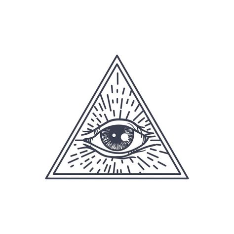 Eye In Triangle, Illuminate Tattoo, Triangle Tattoo Design, Triangle Drawing, Eyeball Tattoo, Left Arm Tattoos, Triangle Eye, Tattoo Coloring Book, All Black Tattoos