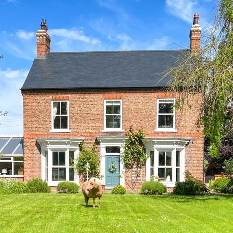 Edwardian House Exterior, Brick Farmhouse, Brick Cottage, Victorian Farmhouse, Edwardian House, Red Brick House, Farmhouse Exterior, Brick House, Country Farmhouse