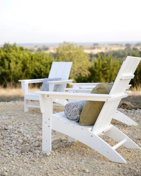 White Adirondack Chairs Fire Pit, Adirondak Chairs, White Adirondack Chairs, Old Wooden Chairs, Solo Stove, Modern Adirondack Chair, Polywood Adirondack Chairs, Modern Adirondack, The Princess Bride