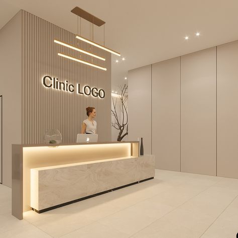 Dr Office Design, Logo For Beauty Clinic, Clinic Reception Interior Design, Store Counter Ideas, Dental Reception Design, Spa Waiting Room Ideas, Small Clinic Design, Clinic Waiting Room Design, Skin Clinic Interior Design