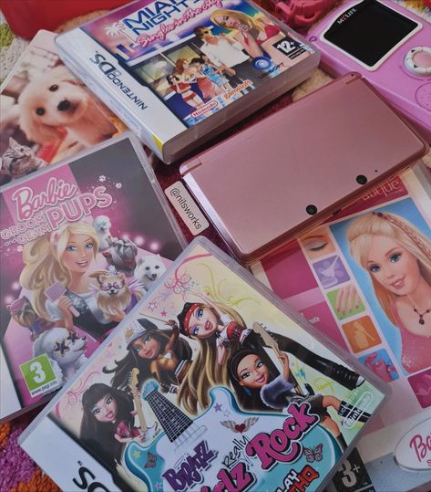 #pink #barbie #bratz #nintendo #nintendo3ds #retro #nostalgia #aesthetic #cute #girly #games Girly Games, Nintendo 3ds Games, Game Designer, Pink Games, Girl Games, Nostalgia Aesthetic, Nintendo Ds Games, Nostalgia Core, Childhood Memories 2000