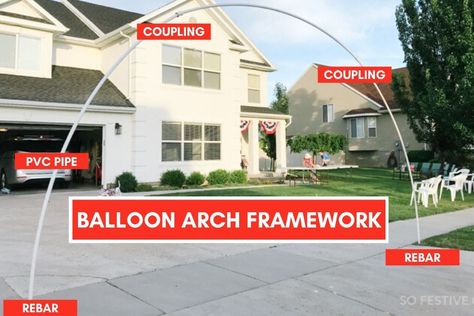 How To Make Balloon Arch Stand, Pvc Balloon Arch Diy, Making Balloon Arch Stand, Balloon Arch Support Diy, Pvc Balloon Arch, Pvc Pipe Arch Diy, Large Balloon Arch, How To Make A Free Standing Balloon Arch, Diy Balloon Half Arch Stand