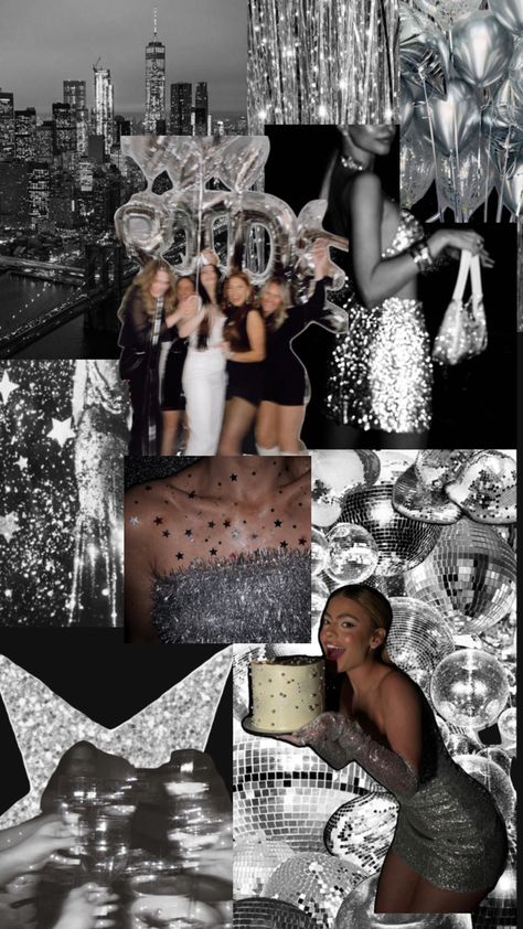 21st Birthday Themes, 18th Birthday Party Themes, 18th Birthday Decorations, 17th Birthday Ideas, 21st Bday Ideas, Disco Birthday Party, Black White Parties, 20th Birthday Party, 21st Party