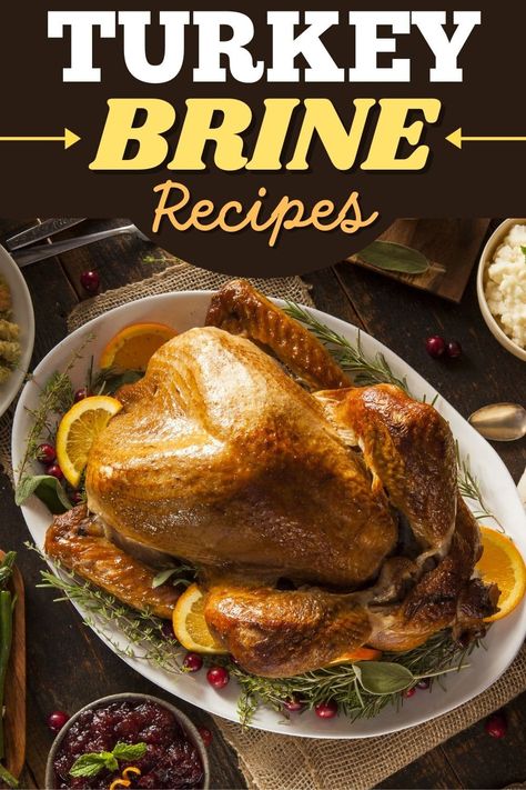 These turkey brine recipes will make your bird so delicious and flavorful! We'll also give you tips on how to brine a turkey for the best holiday meal you've ever had. Fried Turkey Brine, Deep Fried Turkey Brine, Turkey Brine Recipe, Turkey And Dumplings, Roasted Cornish Hen, Thanksgiving Meal Ideas, Best Thanksgiving Turkey Recipe, Thawing Turkey, Ninja Grill