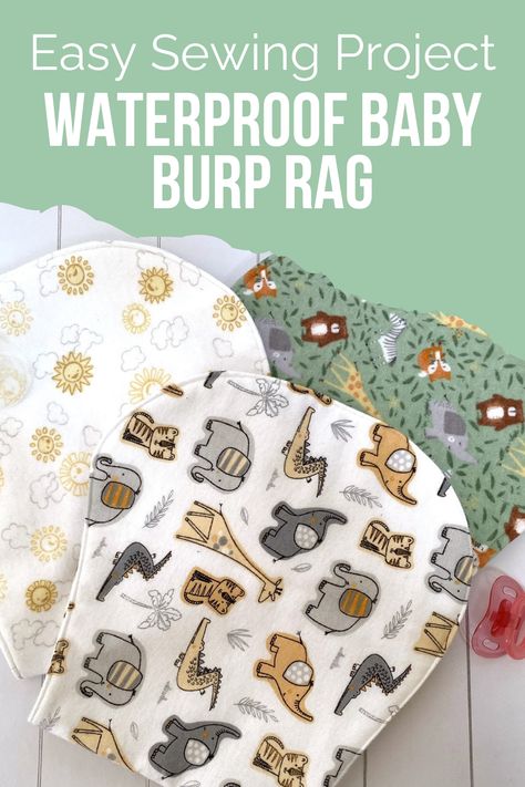 Master the art of sewing your own waterproof baby burp rag with this free and easy-to-follow tutorial. Follow our step-by-step video guide and create the perfect accessory for your little one's messiest moments. Don't miss out on this DIY project that will save your clothes and save the day! Homemade Burp Cloths, Baby Burp Cloths Diy, Burp Cloth Tutorial, Baby Burp Rags, Burp Cloths Diy, Burp Cloth Patterns, Burb Cloth, Waterproof Baby, Burp Rags