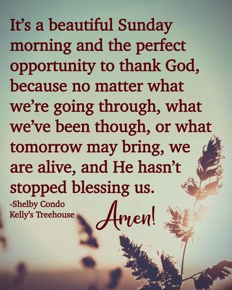 It's A Beautiful Sunday Morning And The Perfect Opportunity To Thank God. Pictures, Photos, and Images for Facebook, Tumblr, Pinterest, and Twitter Sunday Morning Prayer, Blessed Sunday Quotes, Blessed Sunday Morning, Beautiful Sunday Morning, A Blessed Sunday, Blessed Morning Quotes, Sunday Prayer, Sunday Morning Quotes, Have A Blessed Sunday