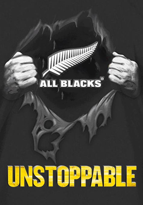 All Blacks Rugby "Unstoppable" poster created by Gordon Tunstall usong Adobe Photoshop - 2016 All Black Rugby Logo, All Blacks Rugby Team 2023, All Blacks Rugby Wallpaper, Rugby Allblacks, All Black Rugby, Rugby Wallpaper, All Blacks Rugby Team, Nz All Blacks, Rugby Poster