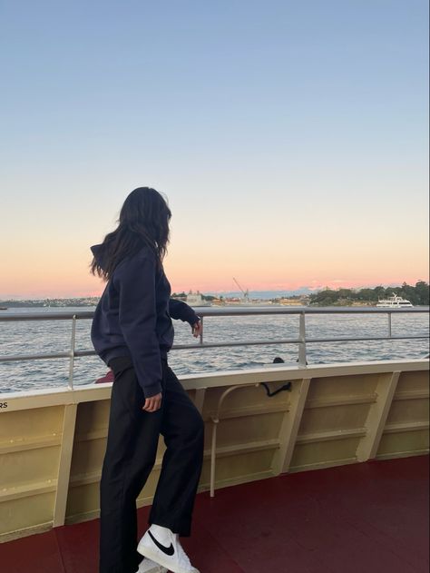 Paris Cruise Aesthetic, Ferry Ride Aesthetic, Ferry Pictures Ideas, Ferry Aesthetic, Recreation Photos, Cruise Photography, Boat Photoshoot, Seattle Trip, Boat Girl