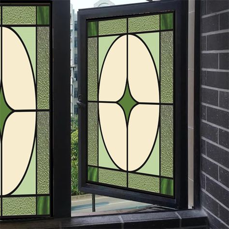 Custom Size Stained Glass Film Non-adhesive Electrostatic - Etsy New Zealand Art Deco Window, Balcony Window, Stained Glass Window Film, Frosted Windows, Window Privacy, Window Film Privacy, Static Cling, Window Glass, Curtains Window Treatments