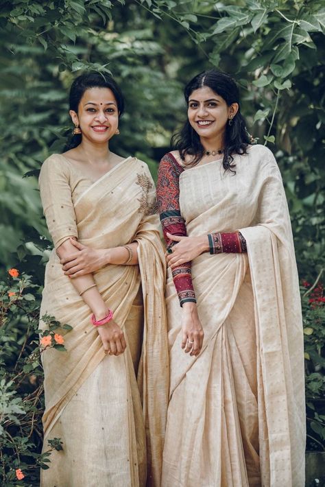 Saree Outfit Ideas, Onam Outfits Ideas, Kerala Dress, Onam Dress, Saree Outfit, Kerala Saree Blouse, White Sari, Onam Outfits, Kerala Saree Blouse Designs