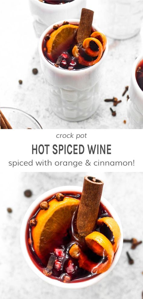 Vegan Holiday Drinks, Hot Spiced Wine, Spiced Wine Recipe, Warm Wine, Spiced Wine, Holiday Drink, Vegan Holidays, Christmas Cocktail, Winter Cocktails