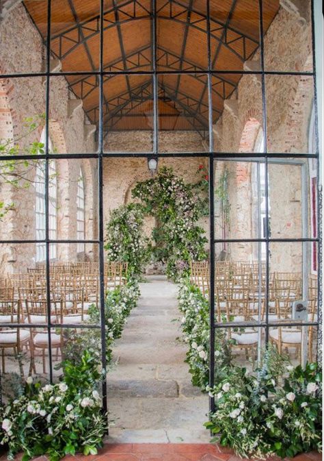 Indoor Glass Wedding Venues, Glasshouse Wedding Ceremony, Different Glasses Wedding, Wedding Venues Small Indoor, May 2024 Wedding, Wedding Ideas Castle, Portugal Wedding Aesthetic, Wedding Inspo Indoor, Small Castle Wedding